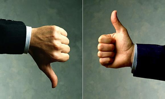 Thumbs Down vs Thumbs Up