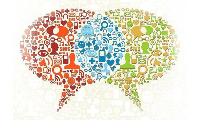 Two overlapping speech bubbles