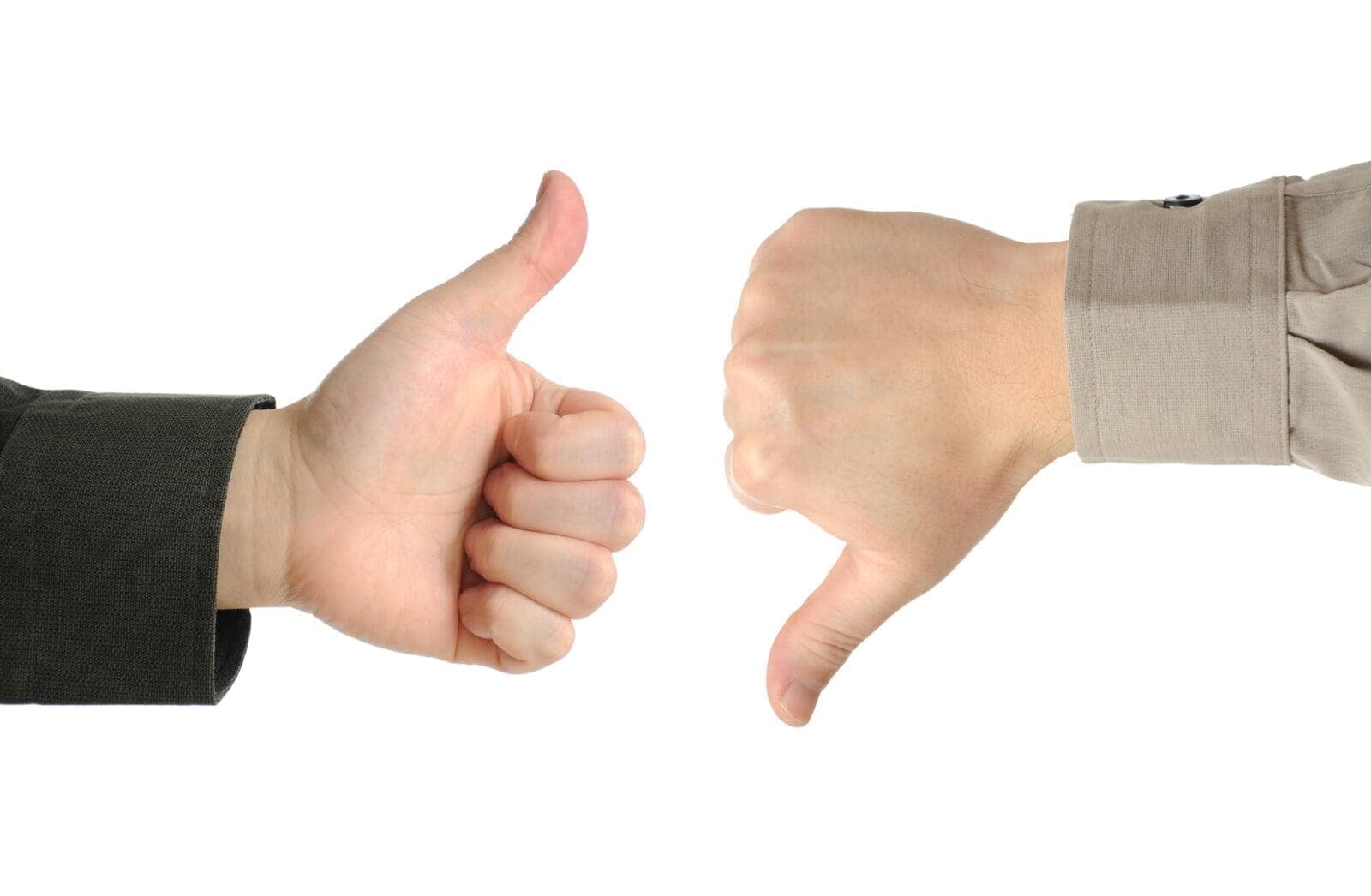Thumbs Down vs Thumbs Up
